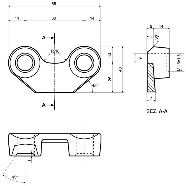 Bloc Dent Double Ecrou 16X150 EA 60 (unite) référence fournisseur 5972282